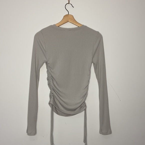 Urban Outfitters Ribbed Long Sleeve Top with Drawstring Sides Detail - Picture 9 of 11